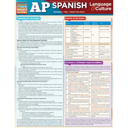 BARCHARTS AP Spanish Quickstudy Easel 9781423222385